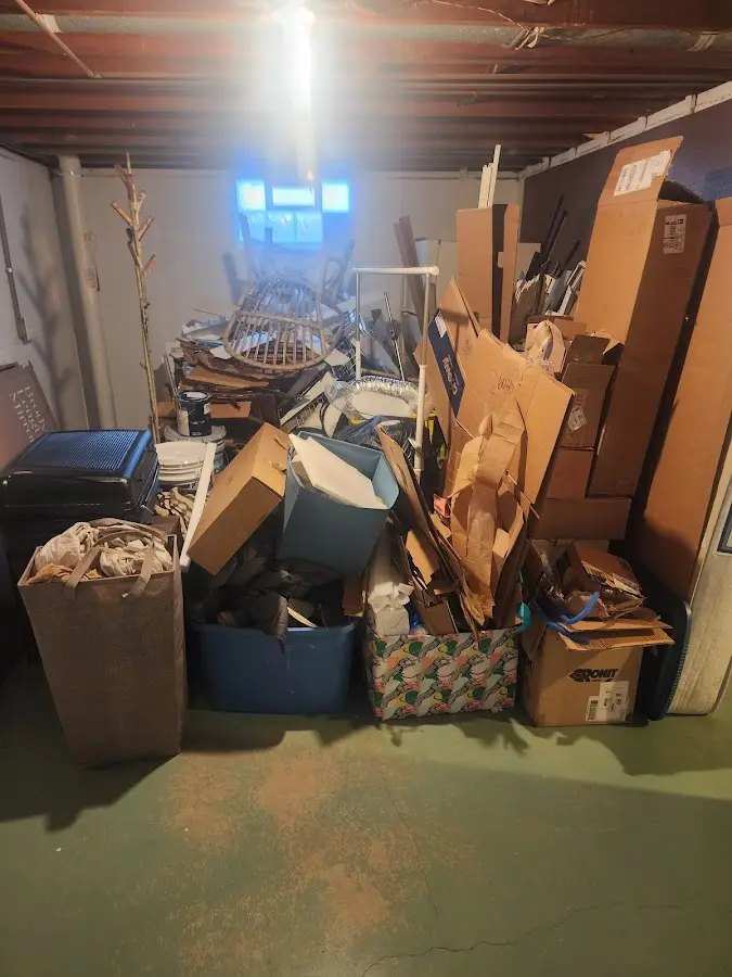 Roll-off dumpster container at job site for Cleanout Dumpster Rental in Clover Creek